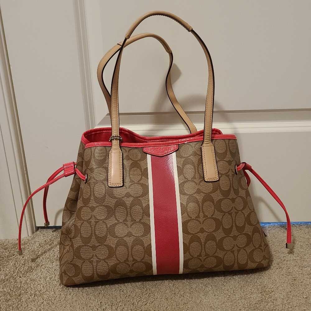 Coach Purse - Hot Pink and Brown